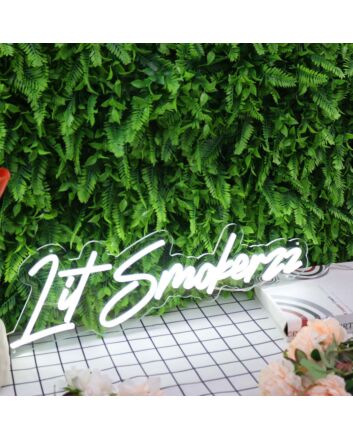 Lit Smokerzz White Neon Sign