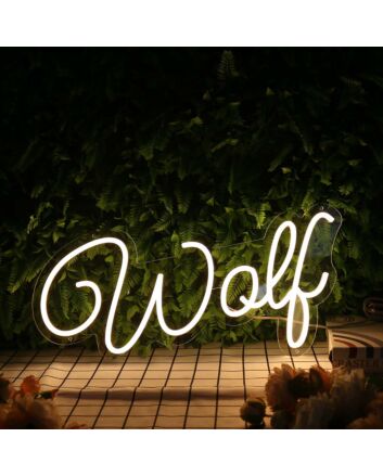 Wolf Yellow Neon Sign