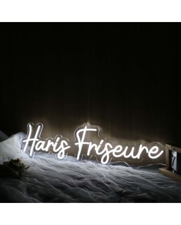 Haris Friseure White Neon Sign
