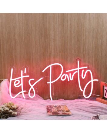 Let's Party Red Neon Sign