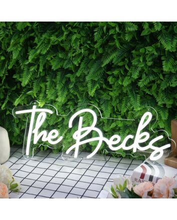 The Becks White Neon Sign