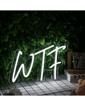 WTF White Neon Sign