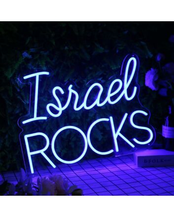 Israel Rocks Blue Neon Sign