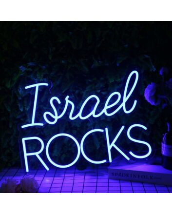 Israel Rocks Blue Neon Sign