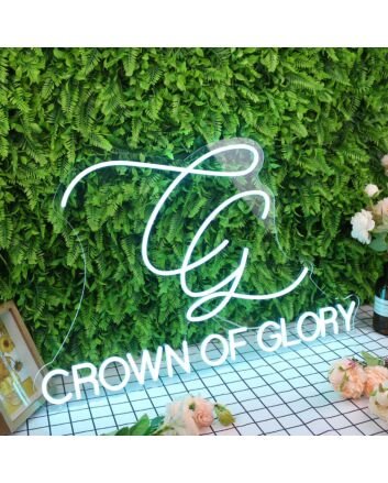 Crown Of Glory Blue Neon Sign