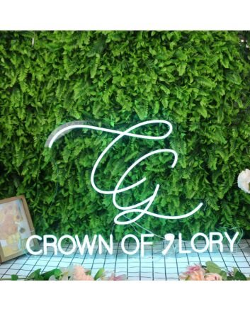 Crown Of Glory Blue Neon Sign