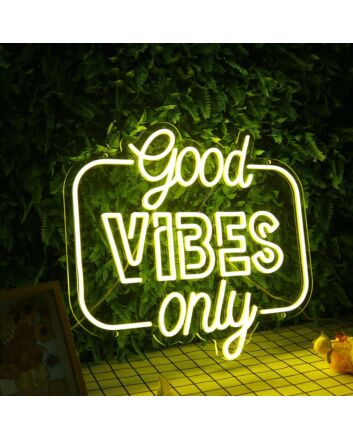 Good Vibes Only Yellow Neon Sign