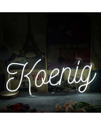 Koenig White Neon Sign