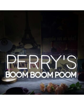 Perry&#039;s Boom Boom Boom White Neon Sign