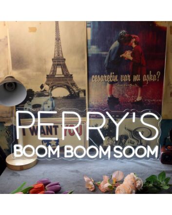 Perry's Boom Boom Boom White Neon Sign