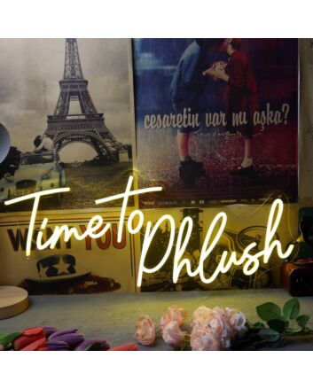 Time To Phlush Yellow Neon Sign