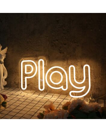 Play Yellow Neon Sign