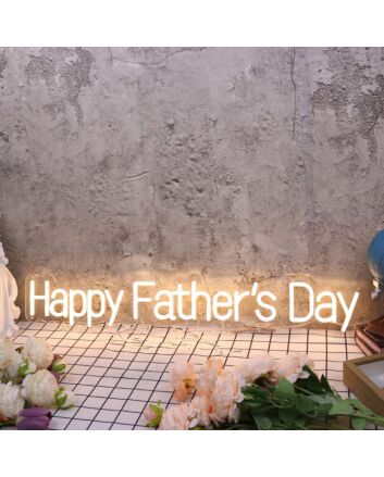 Happy Father's Day Yellow Neon Sign