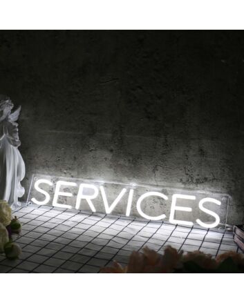 Services White Neon Sign
