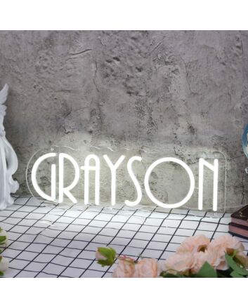 Grayson White Neon Sign