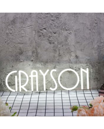 Grayson White Neon Sign