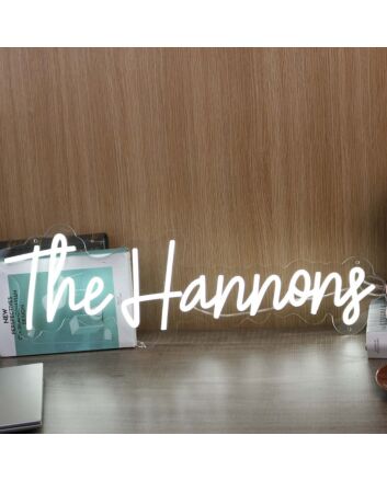 The Hannons White Neon Sign