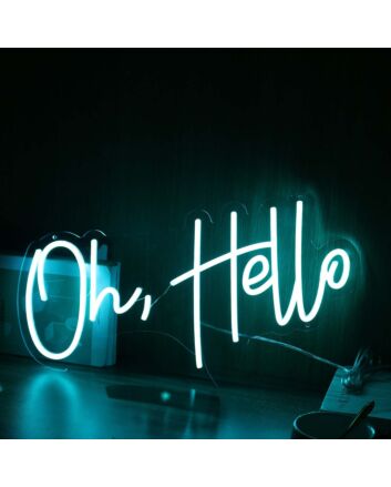 Oh Hello Blue Neon Sign