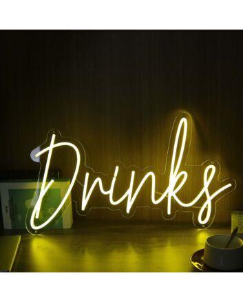 Drinks Yellow Neon Sign