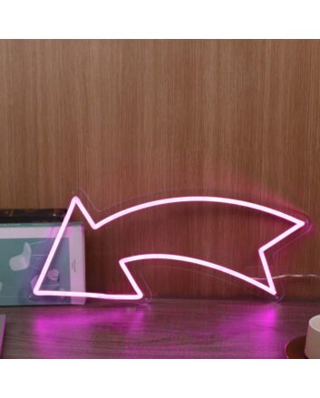 Left Arrow Purple Neon Sign