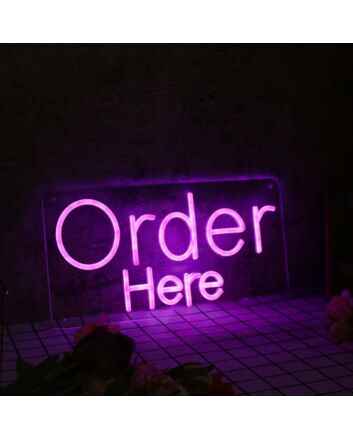 Order Here Purple Neon Sign