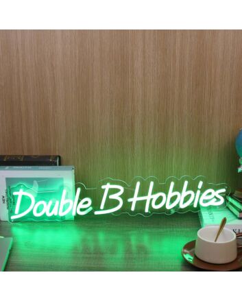 Double B Hobbies Green Neon Sign