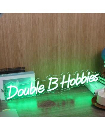 Double B Hobbies Green Neon Sign