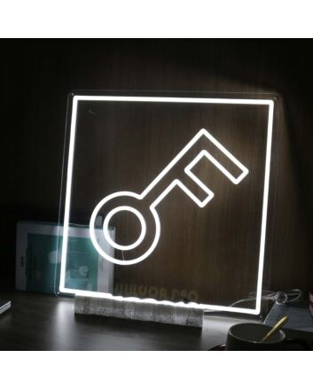 The Keys Pattern White Neon Sign