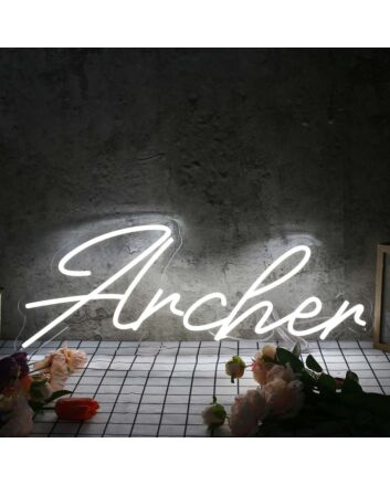Archer White Neon Sign