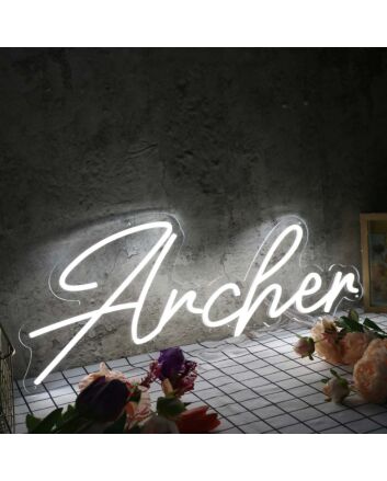Archer White Neon Sign