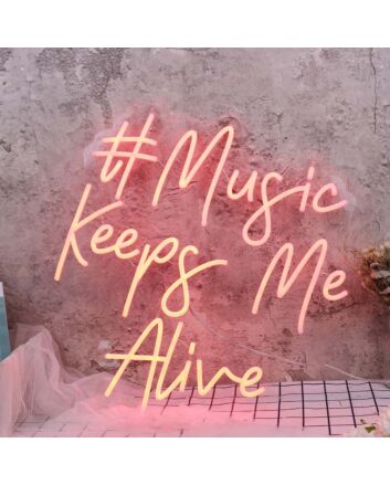 Music Keeps Me Alive Red Neon Sign