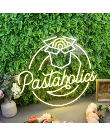 Pastaholics Yellow Neon Sign
