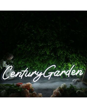 Century Garden White Neon Sign