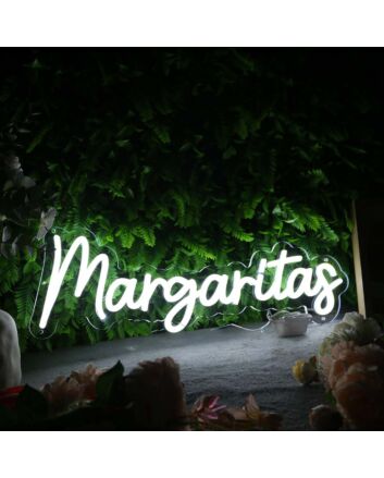 Margaritas White Neon Sign