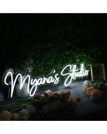Myana&#039;s Studio White Neon Sign
