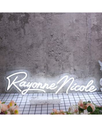 Rayonne Nicole White Neon Sign