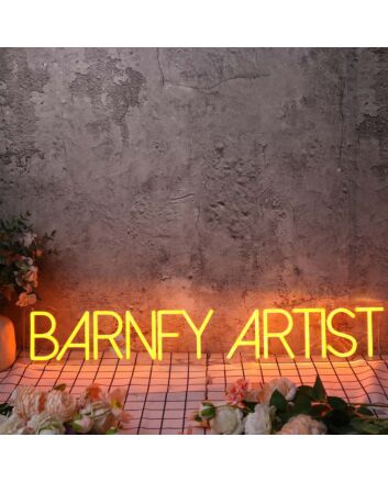 Barney Artist Orange Neon Sign