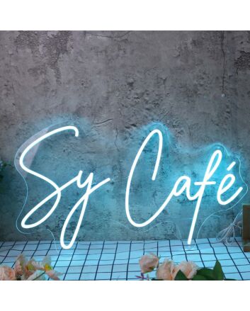 Sy Cafe Blue Neon Sign