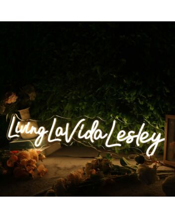 Living La Vida Lesley Yellow Neon Sign