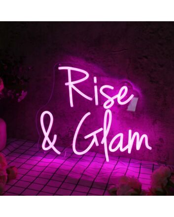 Rise And Glam Purple Neon Sign