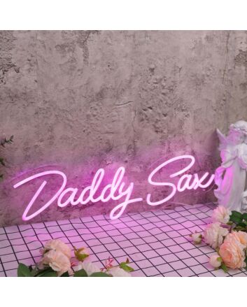 Daddy Sax Pink Neon Sign