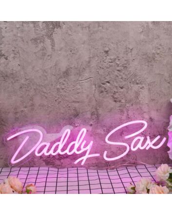 Daddy Sax Pink Neon Sign