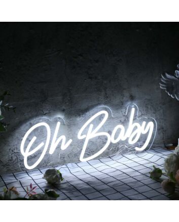 Oh Baby White Neon Sign
