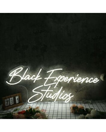 Black Experience Studios White Neon Sign