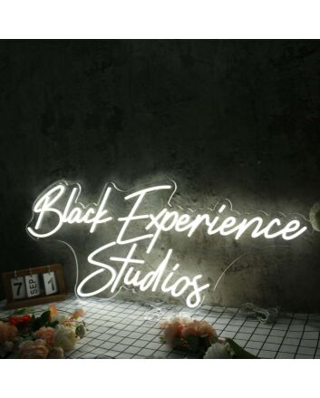 Black Experience Studios White Neon Sign