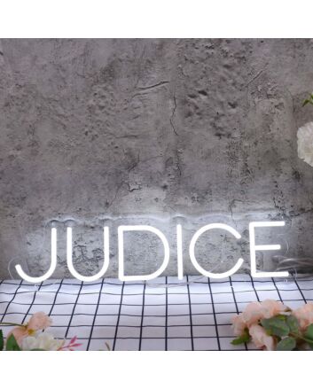Judice White Neon Sign