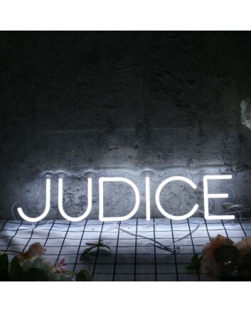 Judice White Neon Sign