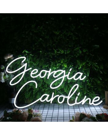 Georgia Caroline White Neon Sign
