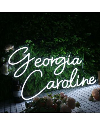 Georgia Caroline White Neon Sign