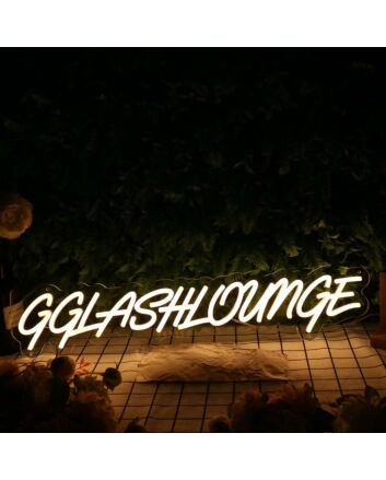 GG Lash Lounge Yellow Neon Sign